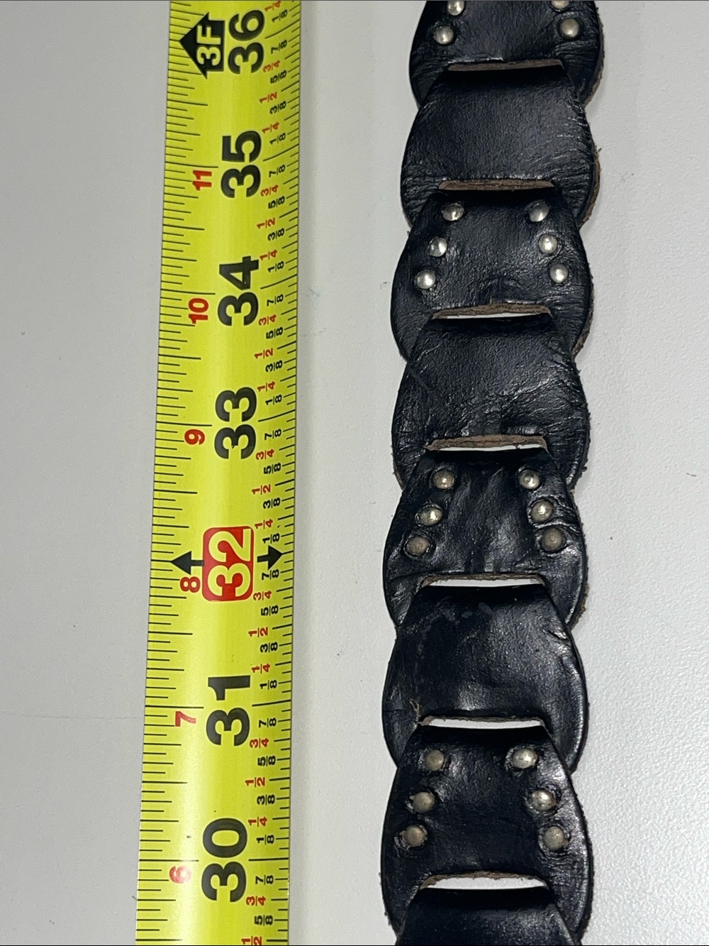 Source Unknown Black interlocking Braid Leather Belt w/Silver Buckle ML - Picture 9 of 15